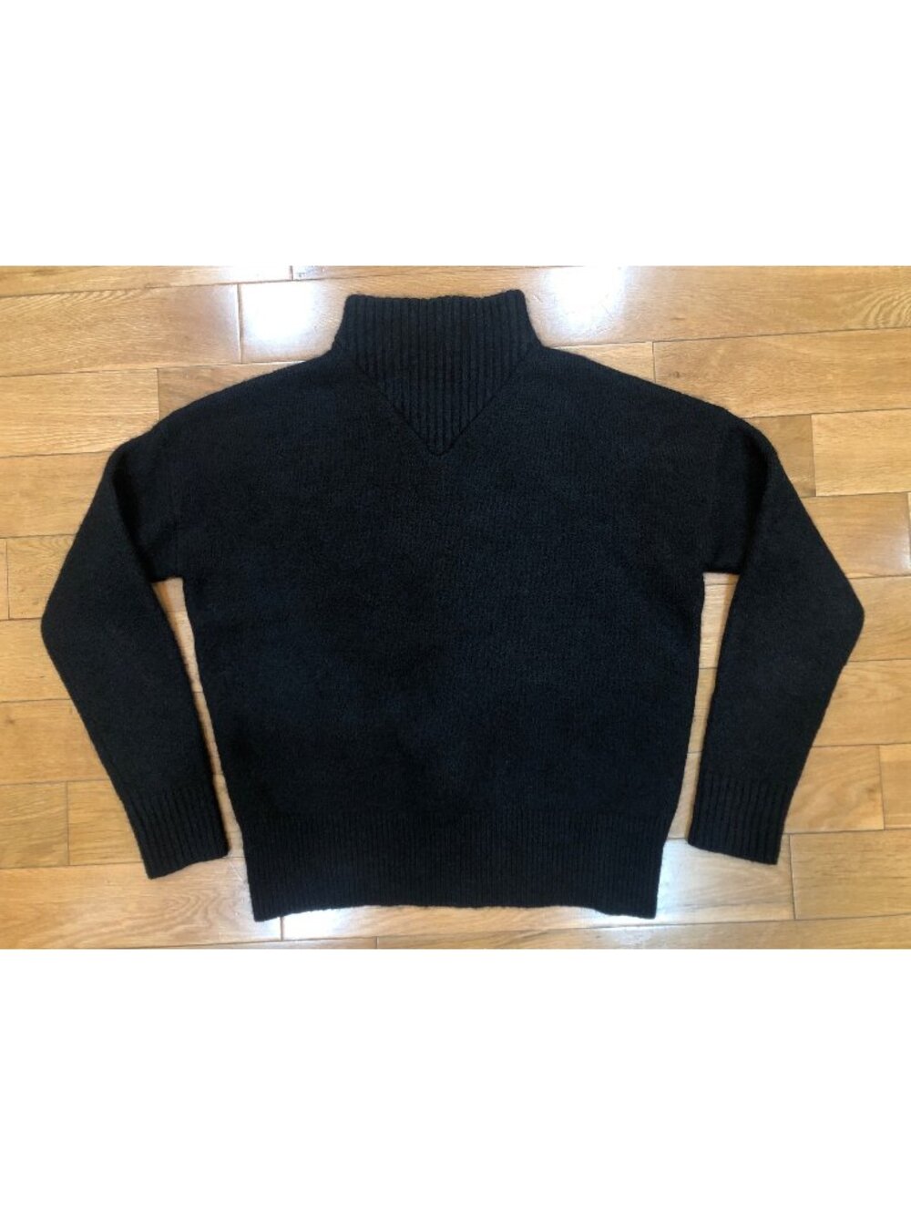 Madewell Dillon Mock Neck Sweater Black XS Wool Alpaca Blend Cropped NC649 Cozy